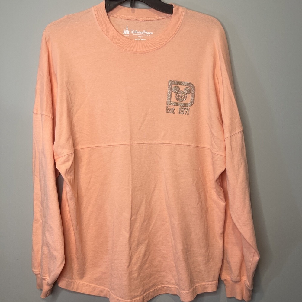 Walt Disney World Spirit Jersey Rose Gold Peach XS Glitter Disney Parks Adult